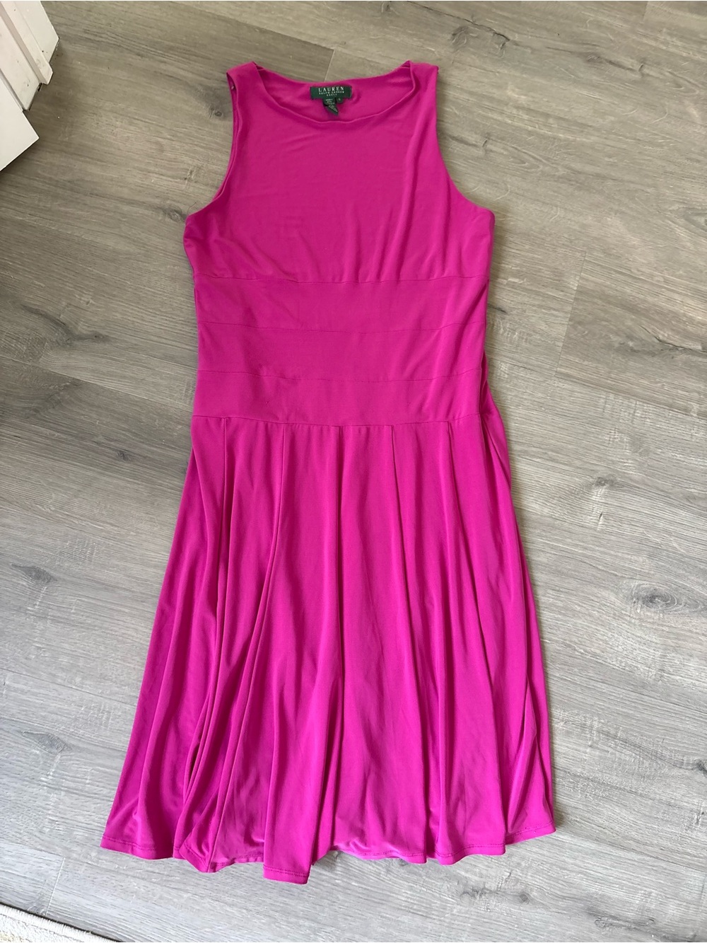 Ralph Lauren Bright Fuchsia Sleeveless Fit-and-Flare Dress